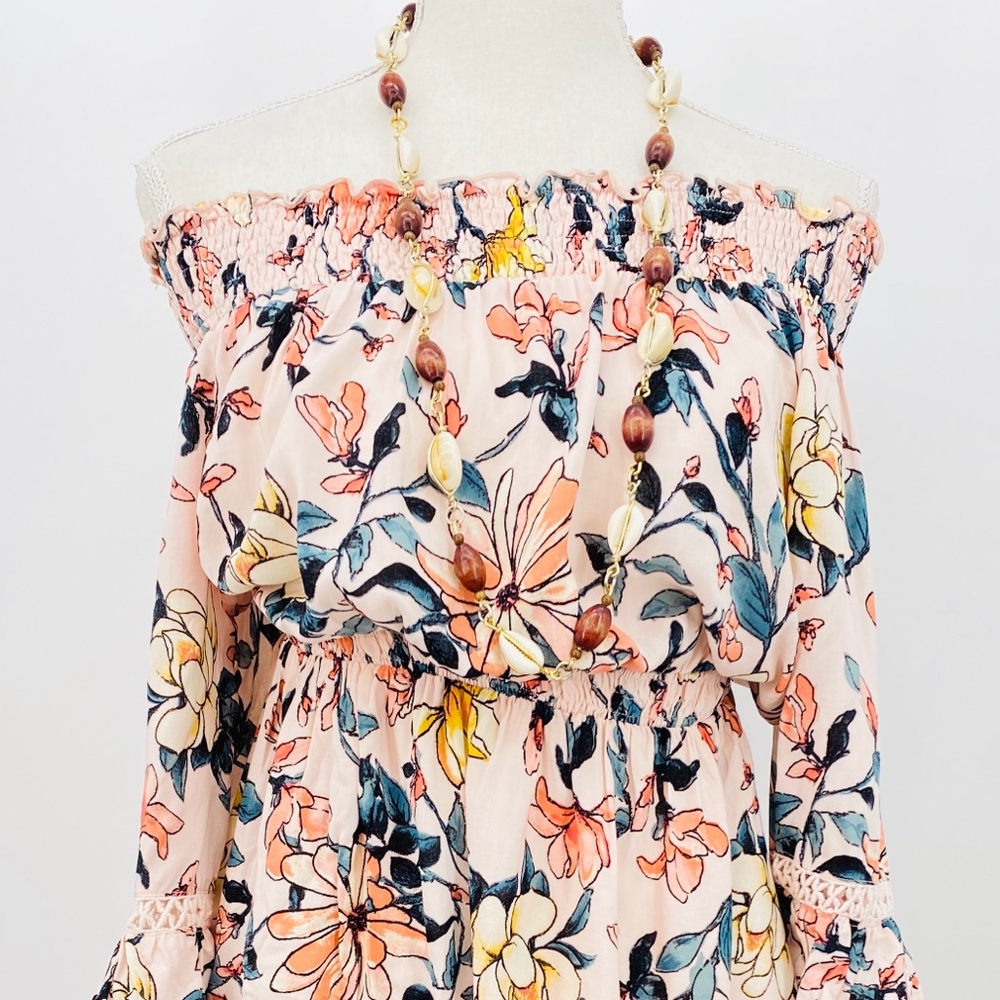 Lulus Hello Darling Blush Off-the-Shoulder Dress M - Picture 10 of 16